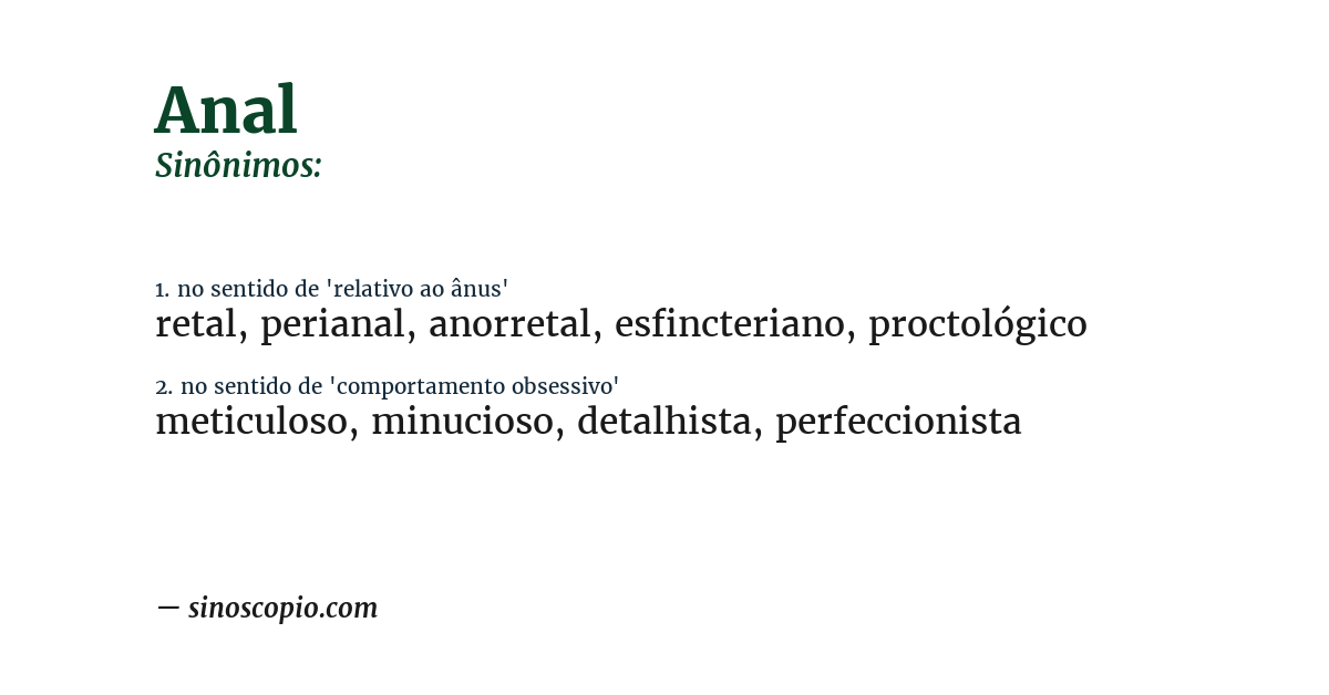 Sinônimo de anal