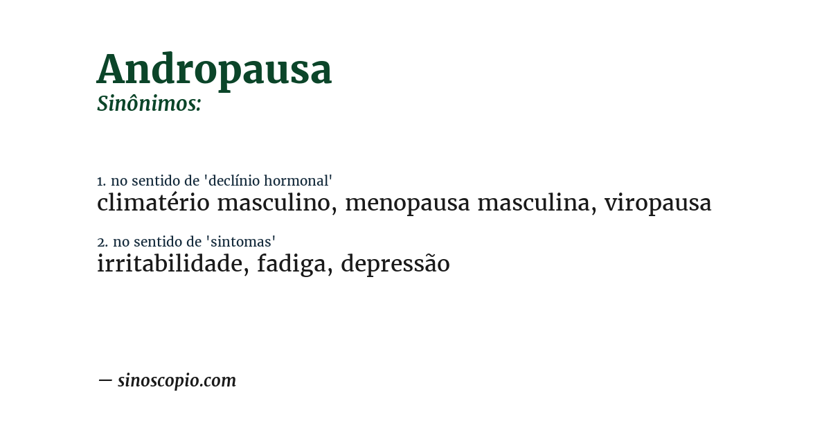 Sinônimo de andropausa
