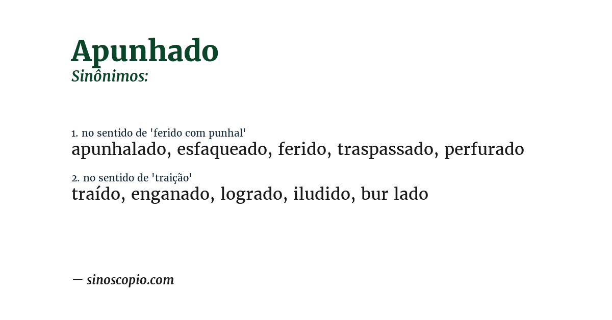 Sinônimo de apunhado