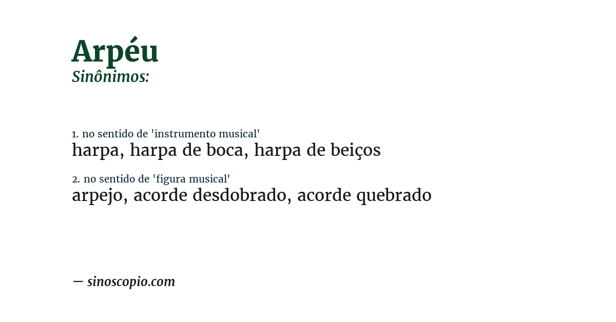 Sinônimo de arpéu
