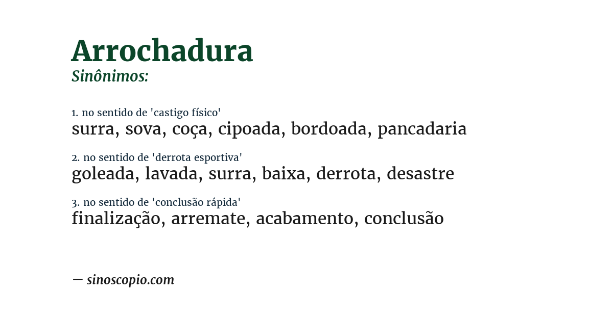 Sinônimo de arrochadura