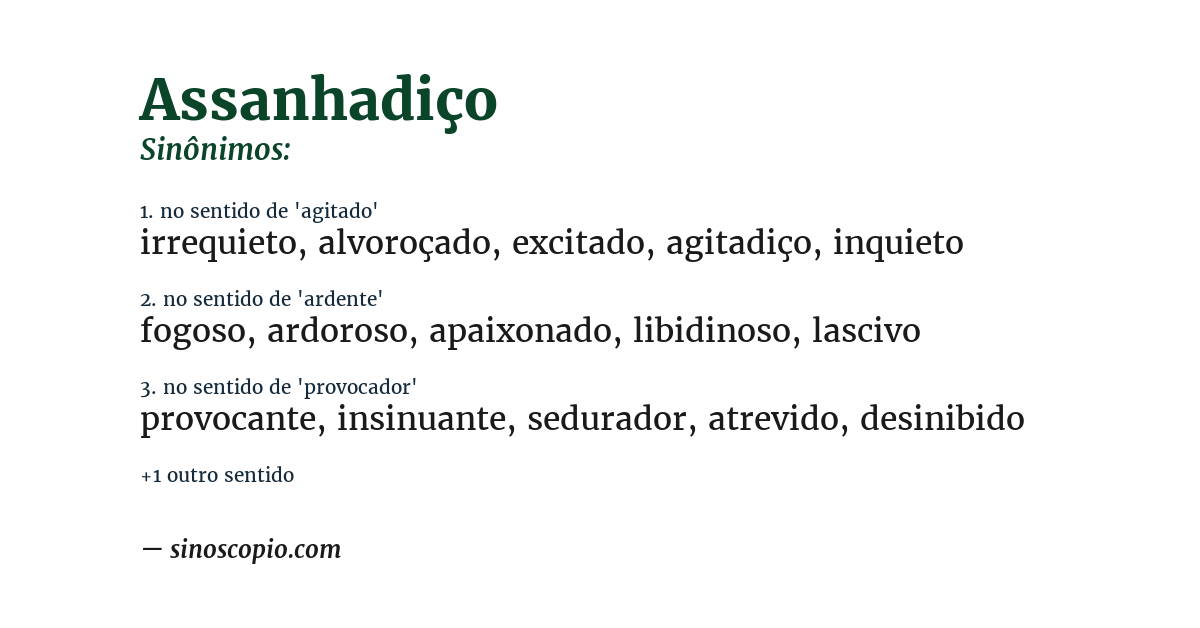 Sinônimo de assanhadiço