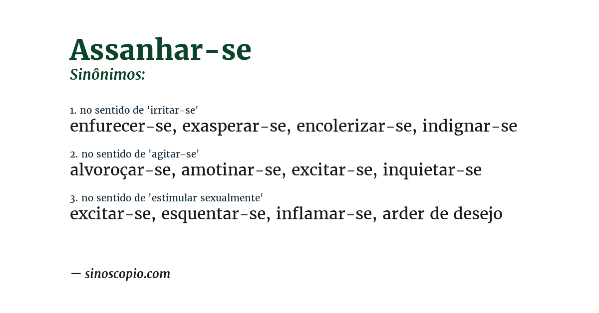 Sinônimo de assanhar-se