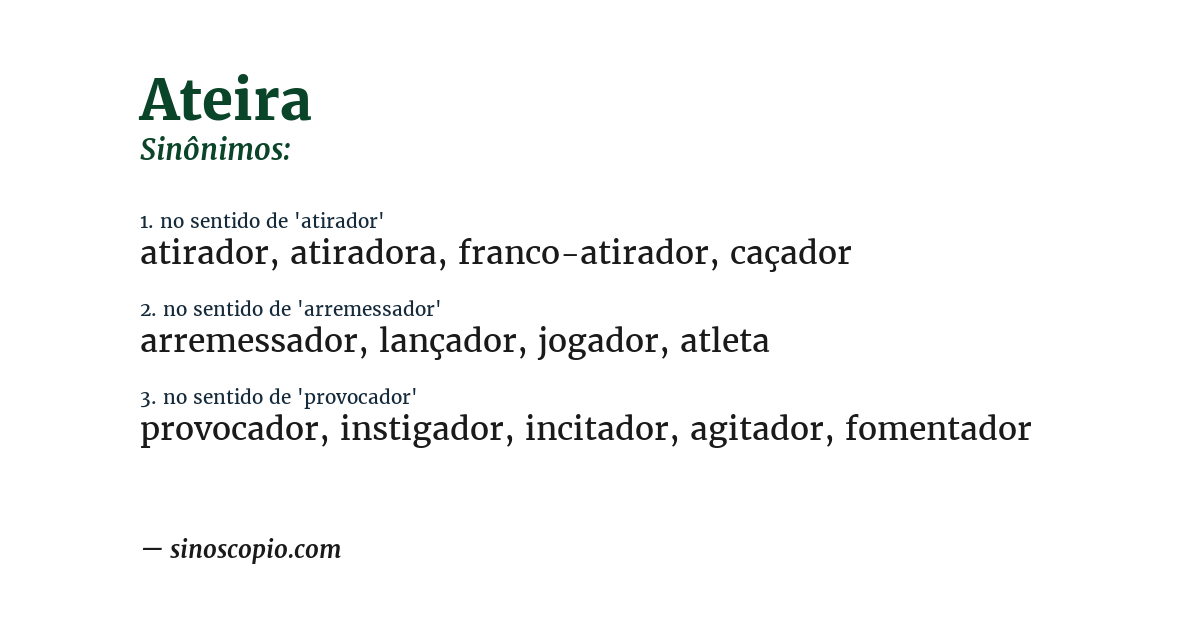 Sinônimo de ateira