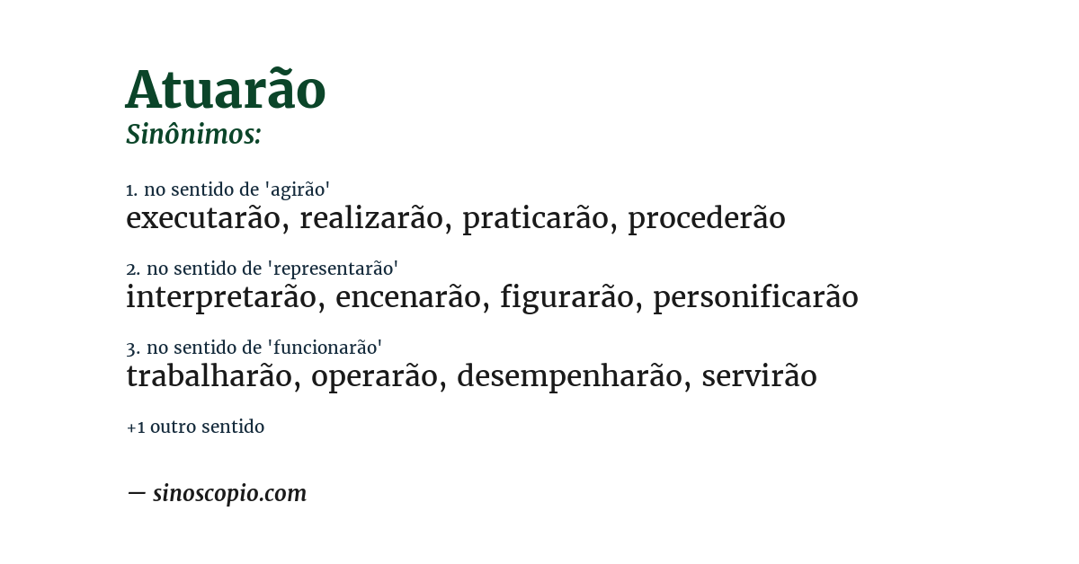 Sinônimo de atuarão