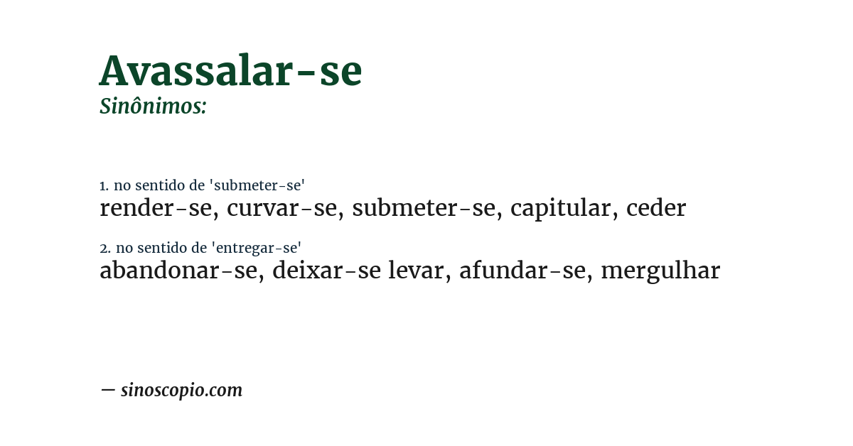 Sinônimo de avassalar-se