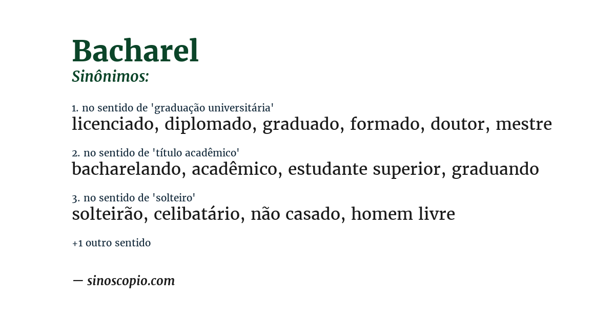 Sinônimo de bacharel