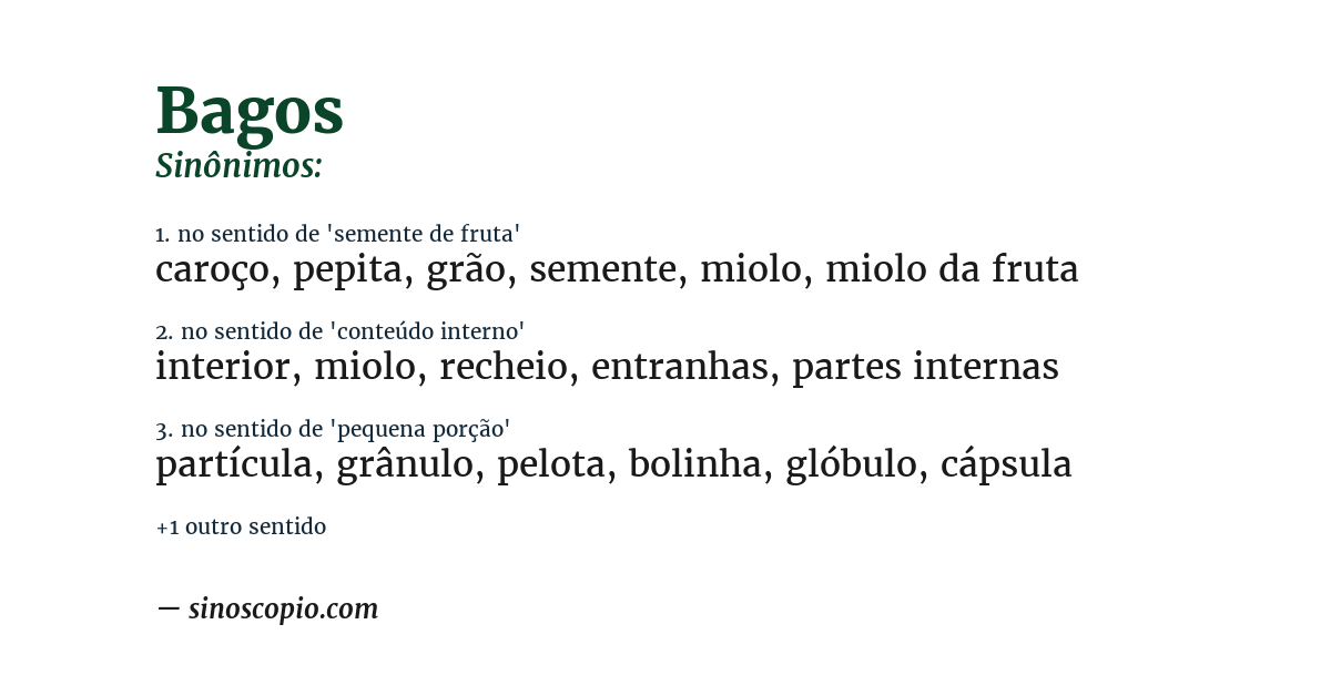 Sinônimo de bagos