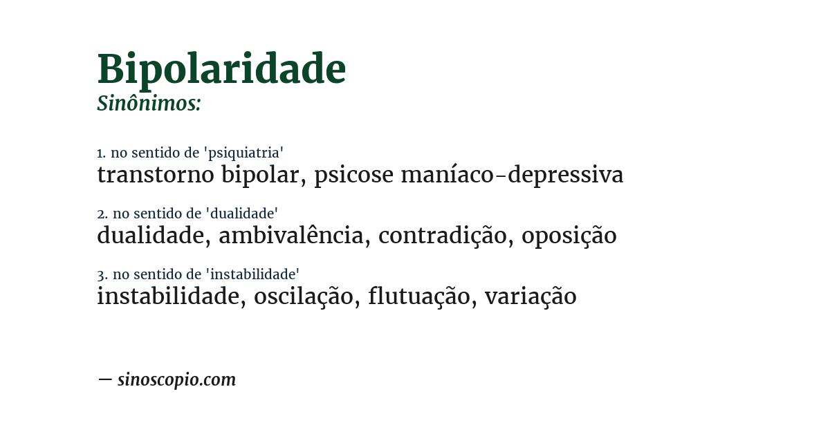 Sinônimo de bipolaridade