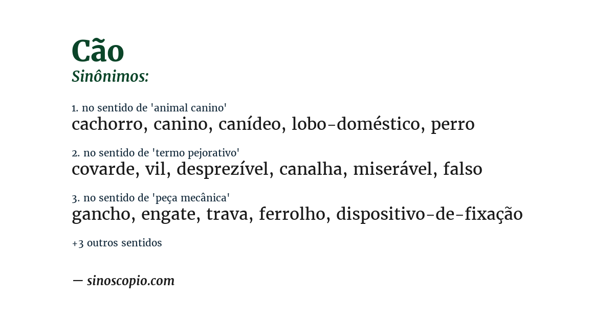 Sinônimo de cão