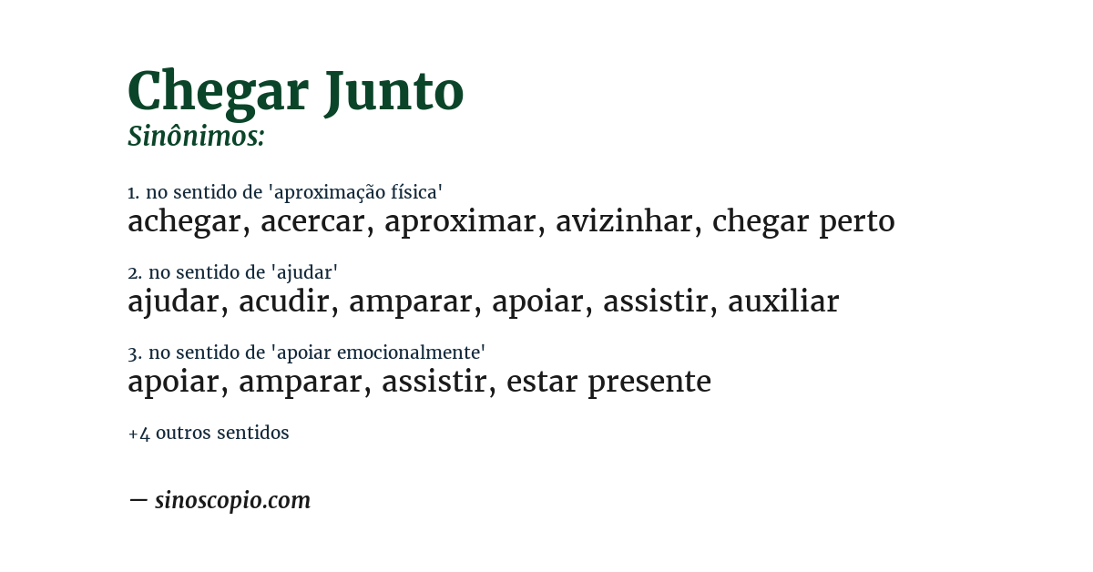 Sinônimo de chegar junto