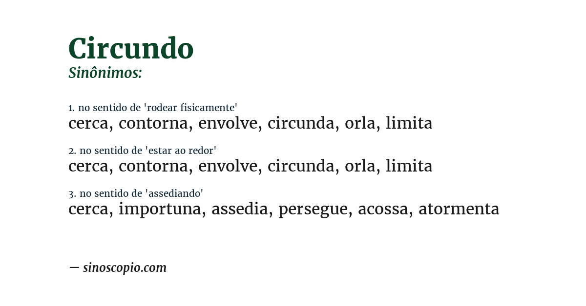 Sinônimo de circundo