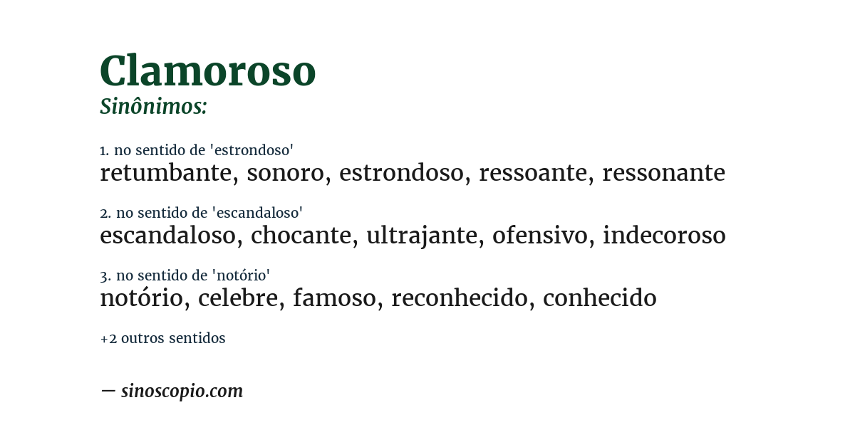 Sinônimo de clamoroso