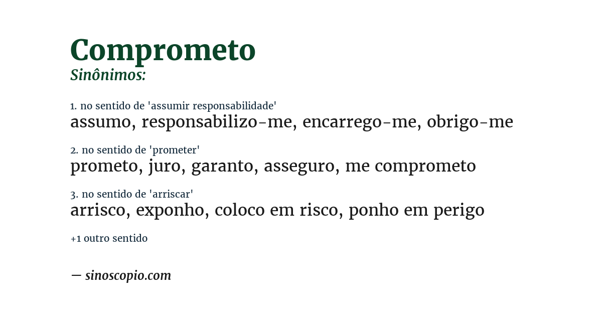 Sinônimo de comprometo
