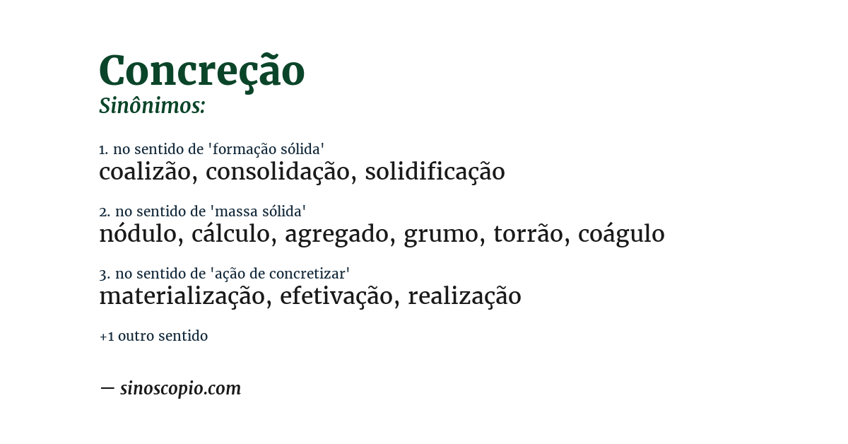 Sinônimo de concreção
