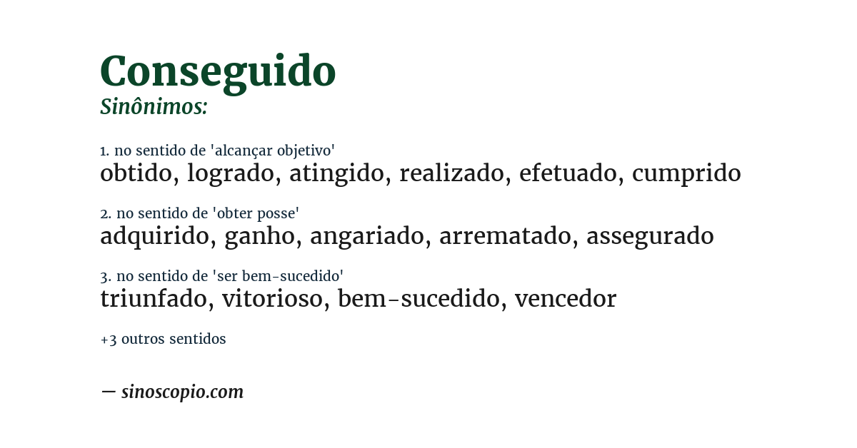 Sinônimo de conseguido