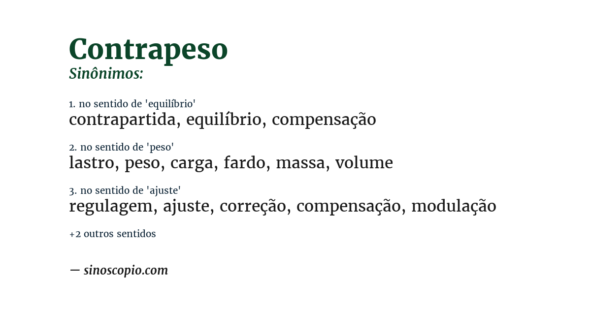 Sinônimo de contrapeso