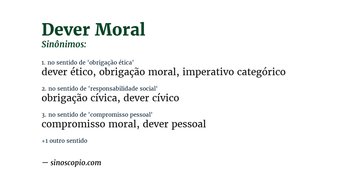 Sinônimo de dever moral
