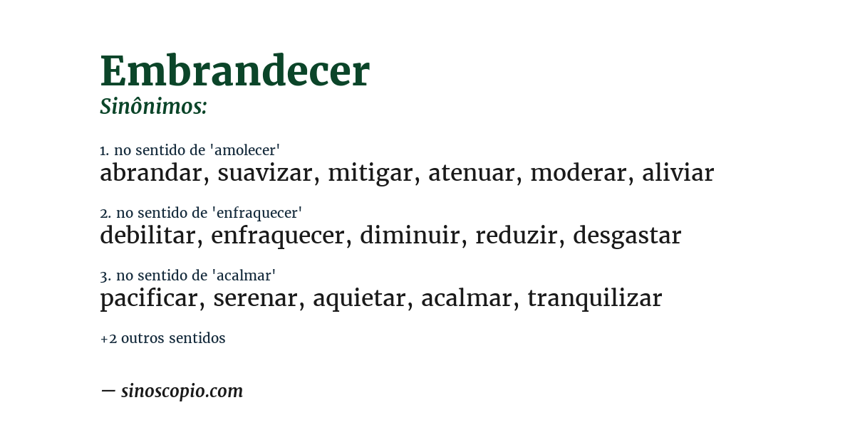 Sinônimo de embrandecer