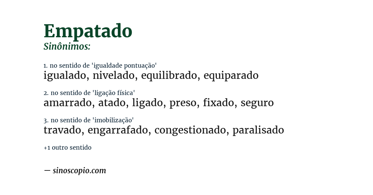 Sinônimo de empatado