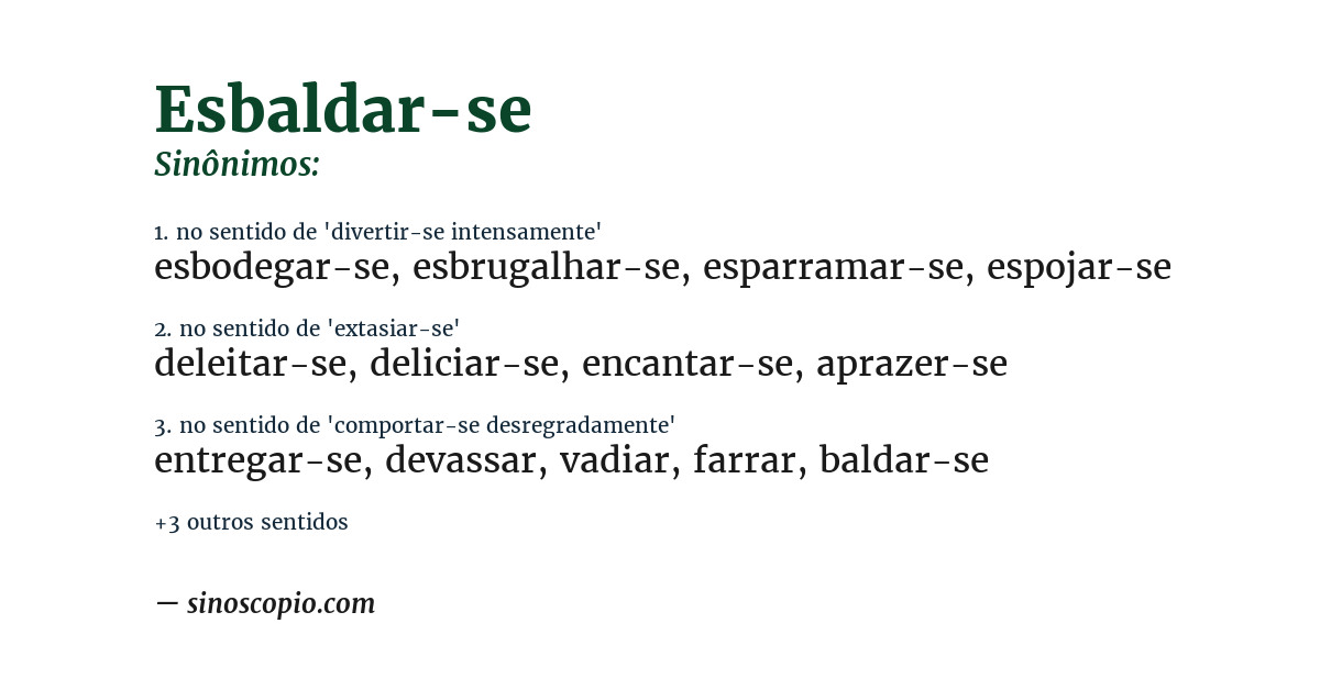 Sinônimo de esbaldar-se