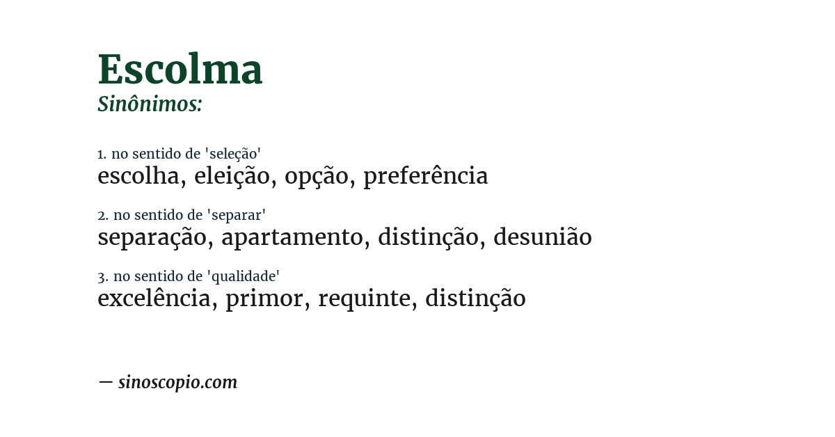 Sinônimo de escolma