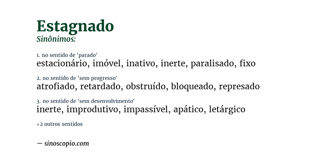 Sinônimo de estagnado