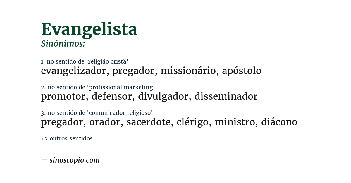 Sinônimo de evangelista