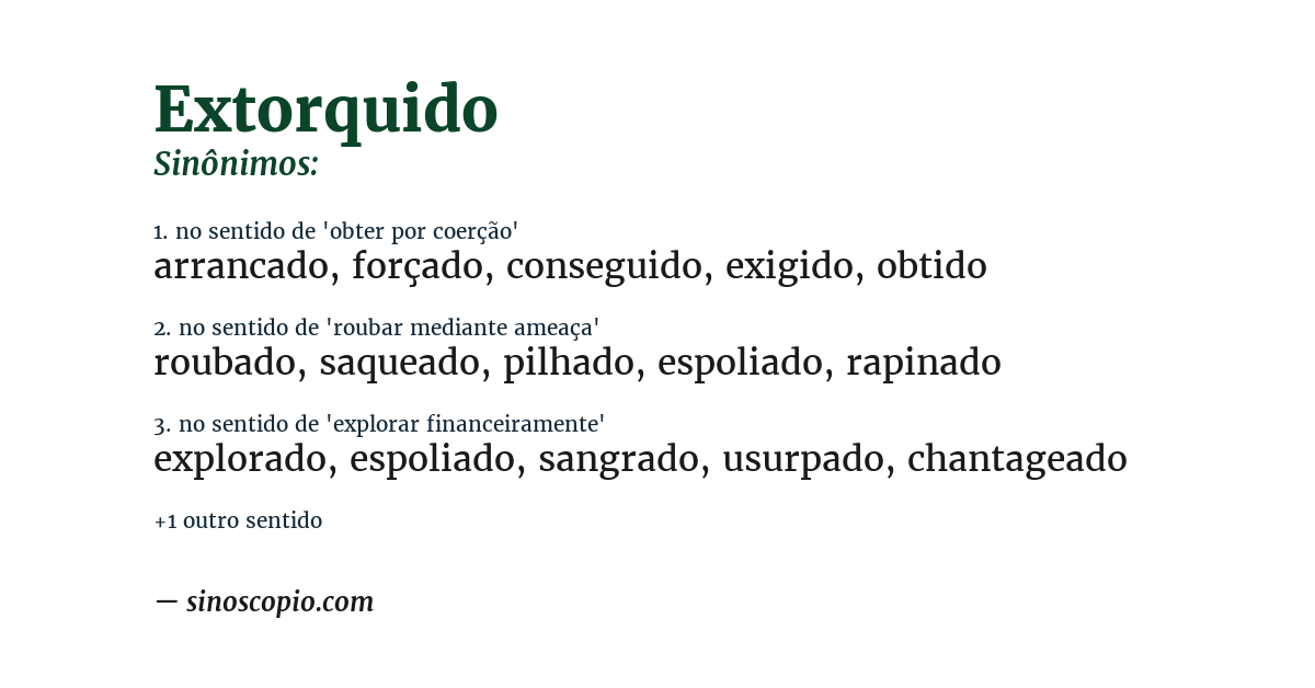 Sinônimo de extorquido
