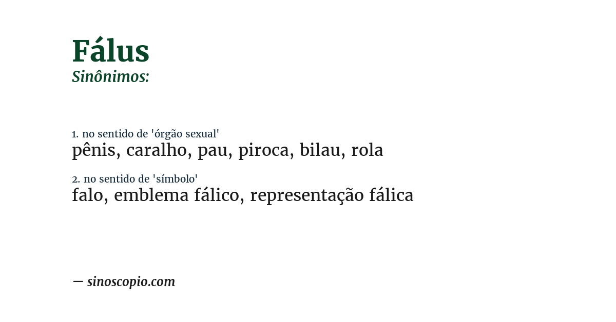 Sinônimo de fálus