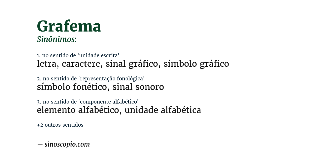 Sinônimo de grafema