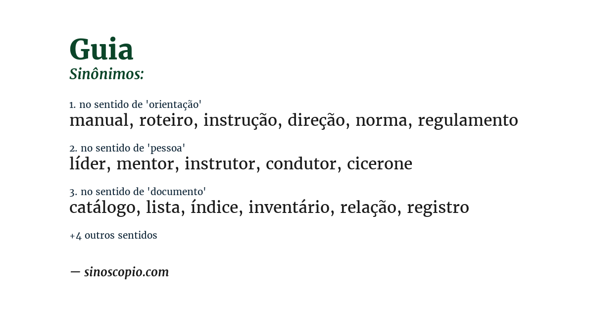 Sinônimo de guia