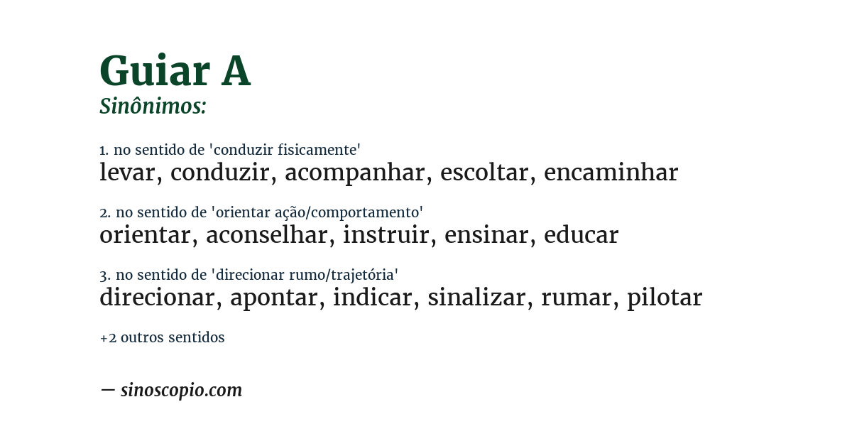 Sinônimo de guiar a