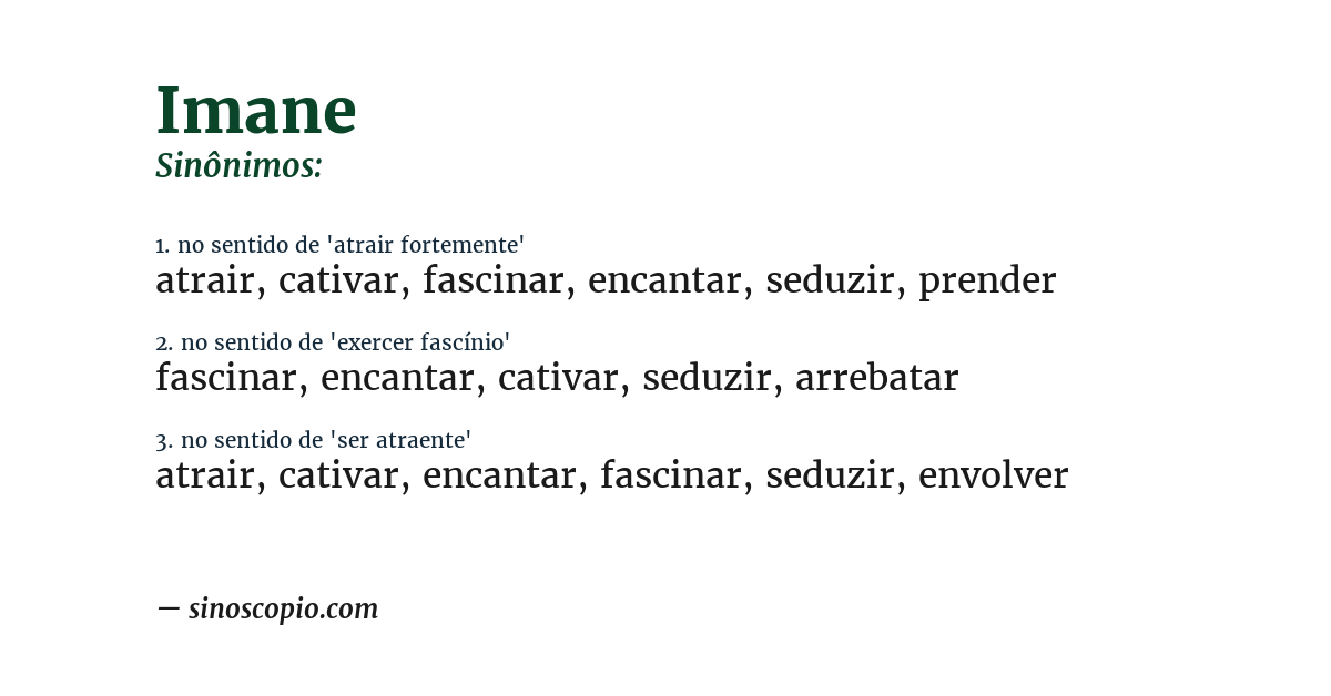 Sinônimo de imane