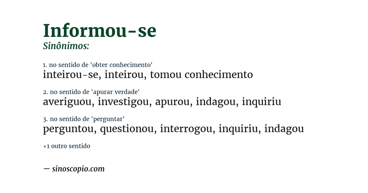 Sinônimo de informou-se