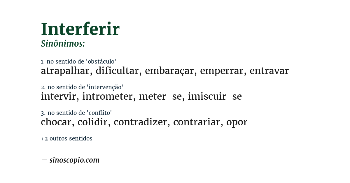 Sinônimo de interferir