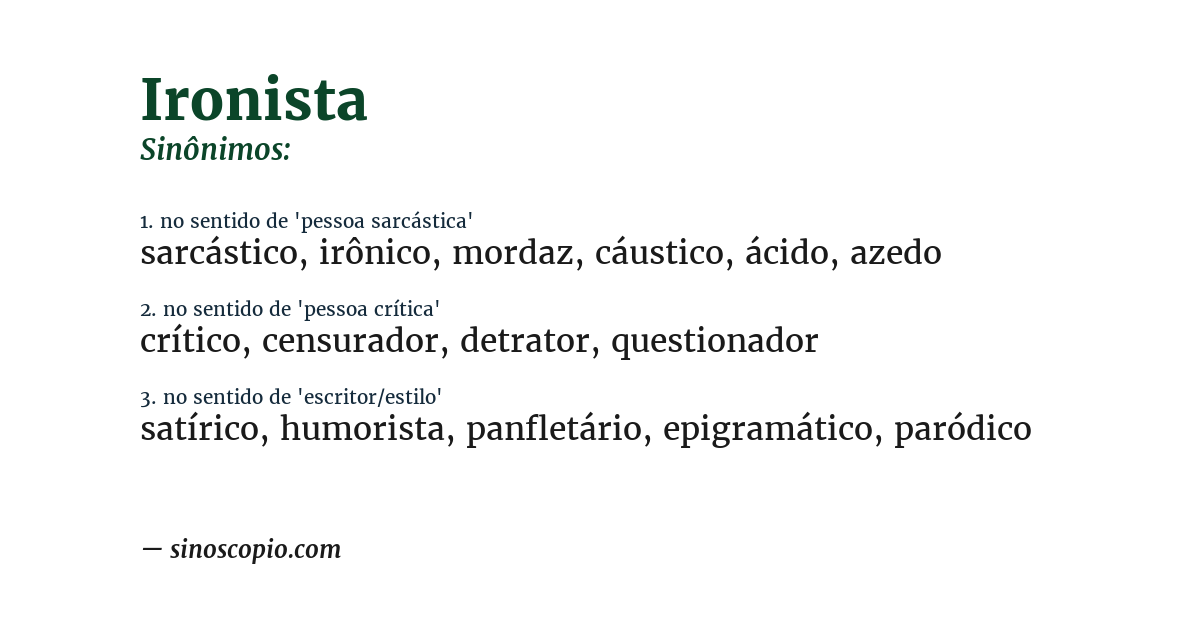 Sinônimo de ironista