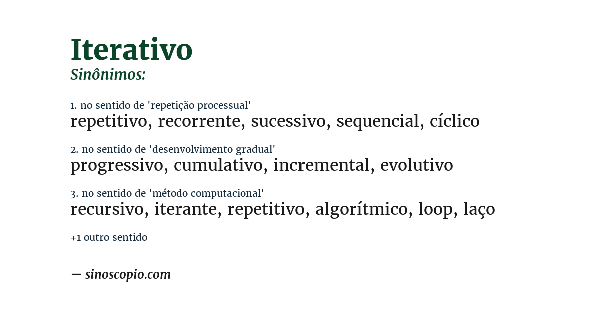 Sinônimo de iterativo