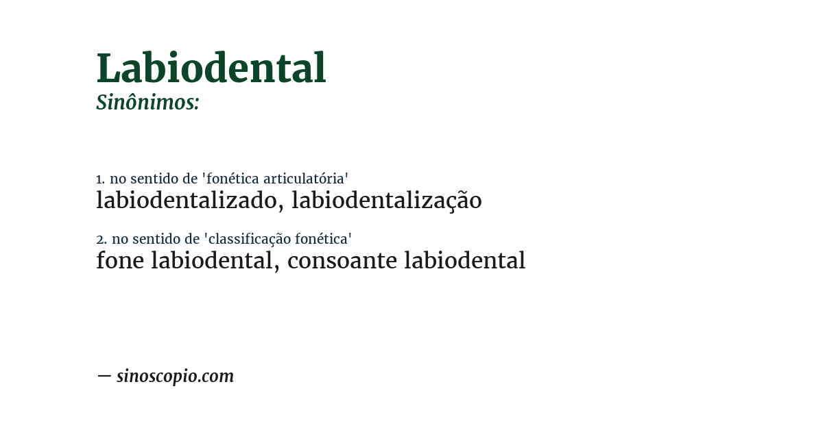 Sinônimo de labiodental
