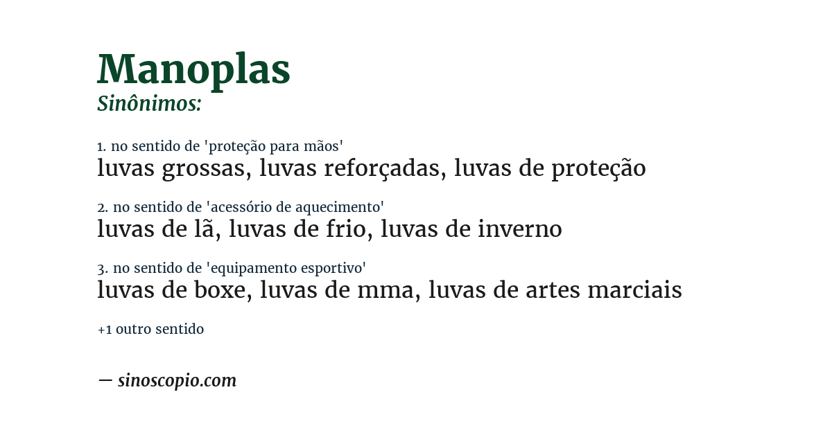 Sinônimo de manoplas
