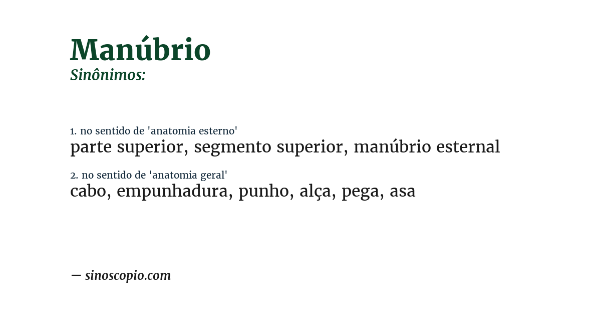 Sinônimo de manúbrio