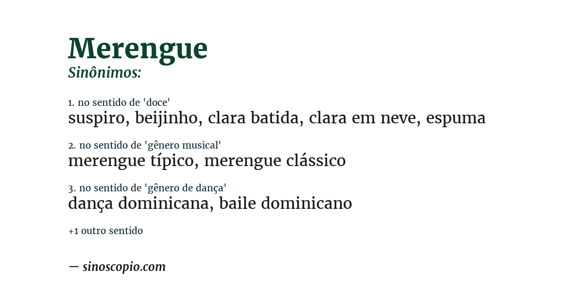Sinônimo de merengue