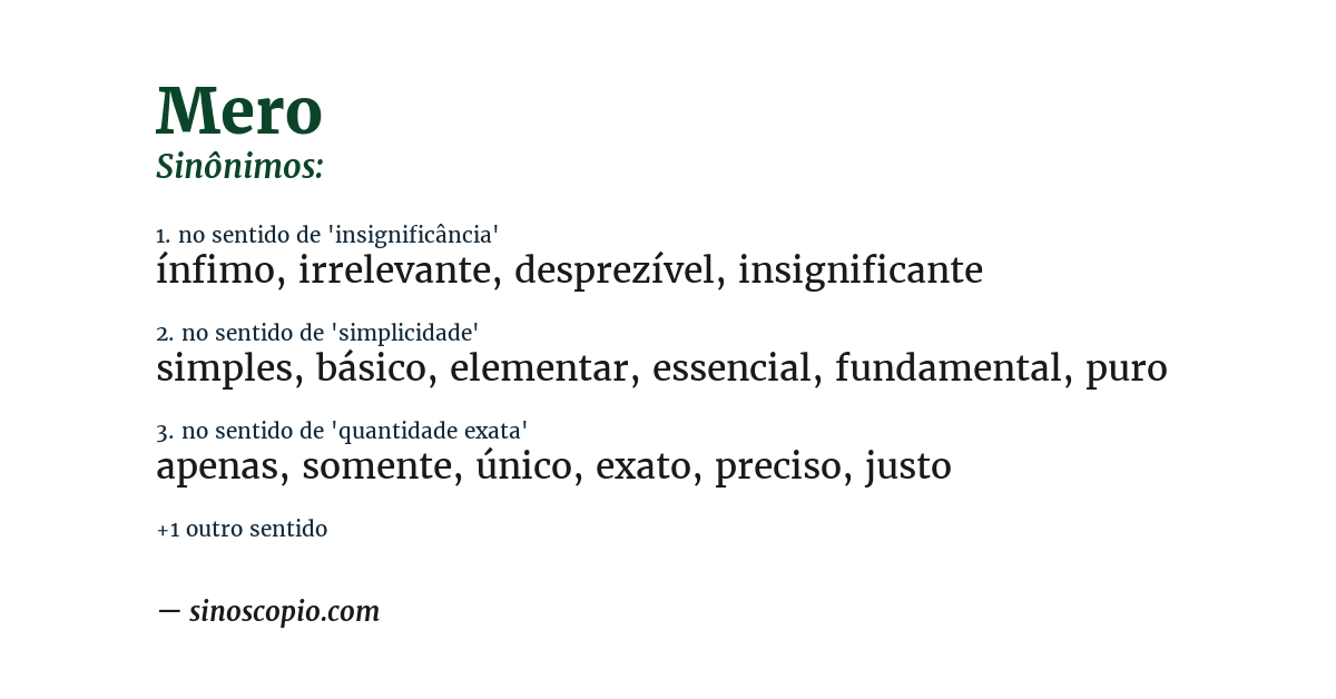 Sinônimo de mero