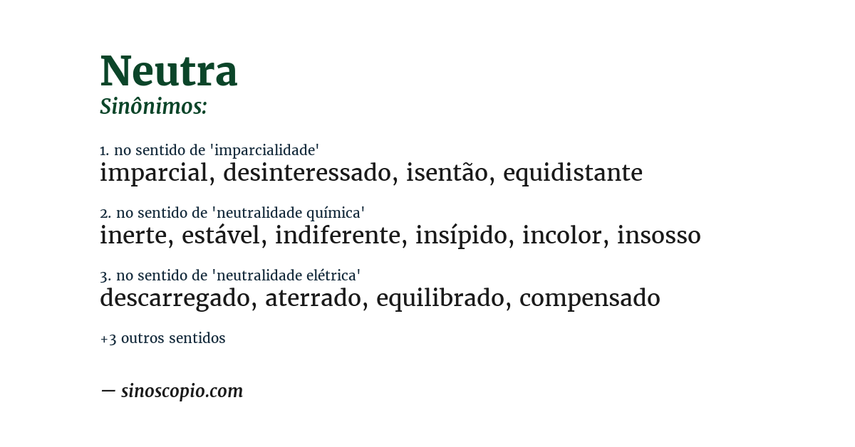 Sinônimo de neutra