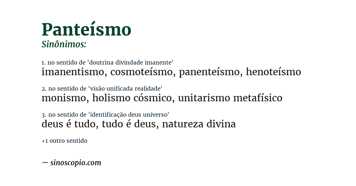 Sinônimo de panteísmo