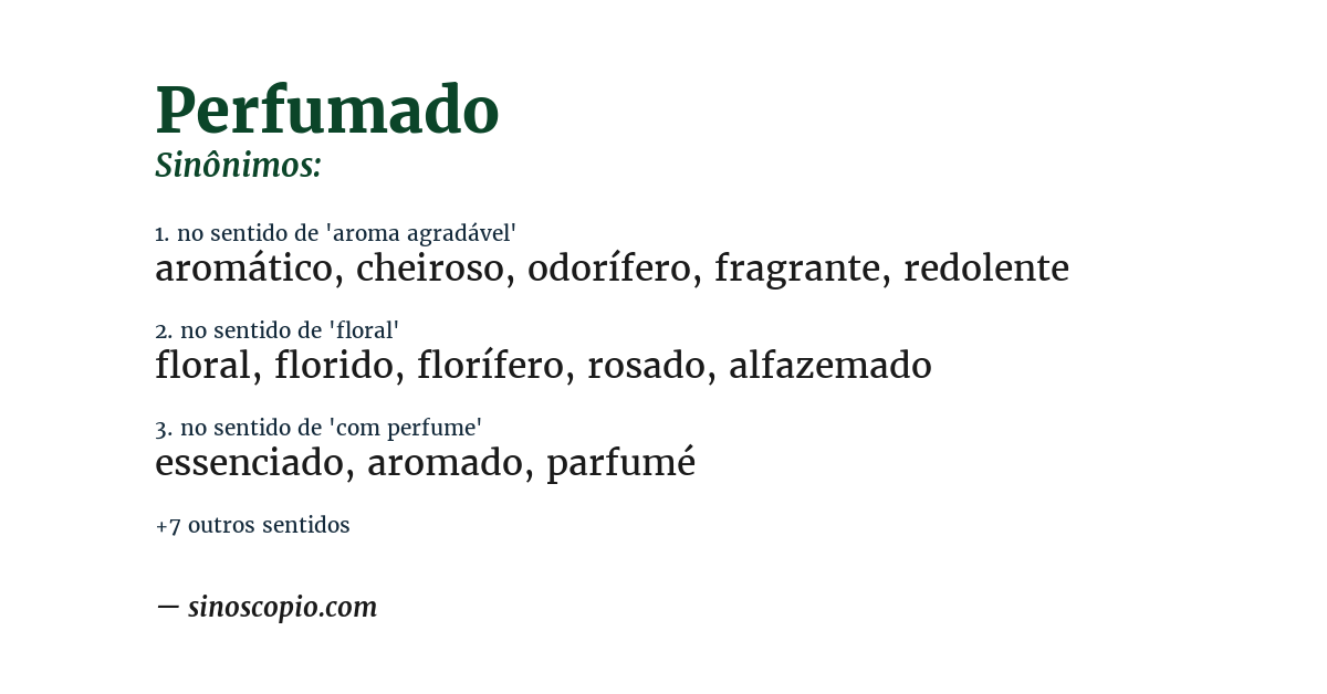 Sinônimo de perfumado