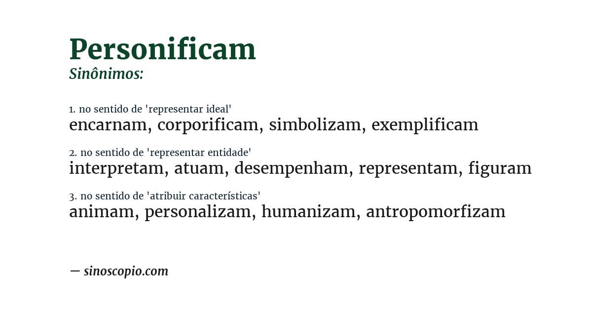Sinônimo de personificam