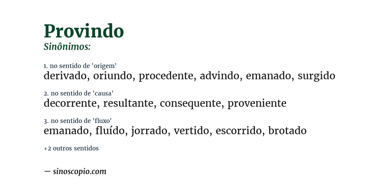 Sinônimo de provindo