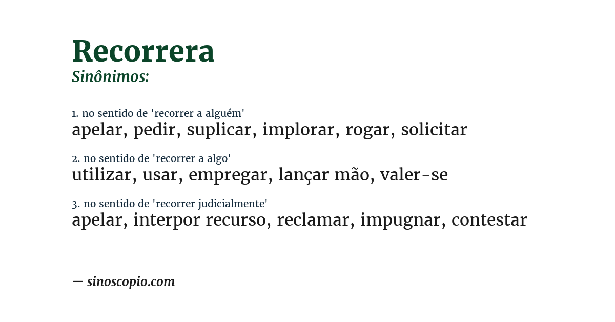 Sinônimo de recorrera