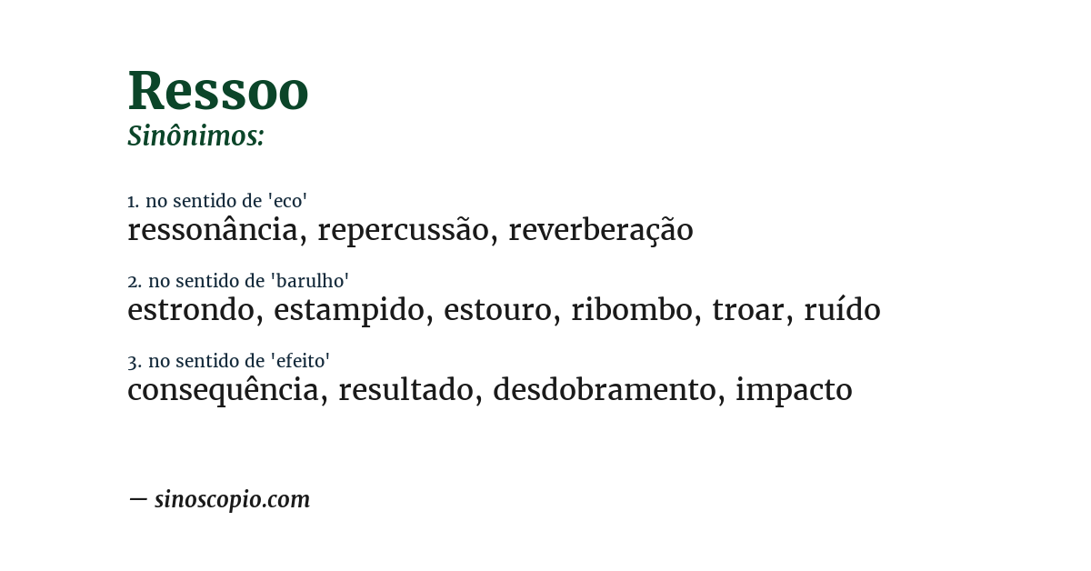 Sinônimo de ressoo